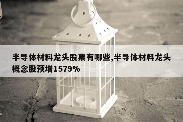 半导体材料龙头股票有哪些,半导体材料龙头概念股预增1579%