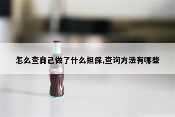 怎么查自己做了什么担保,查询方法有哪些