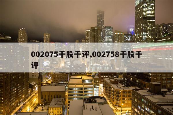 002075千股千评,002758千股千评