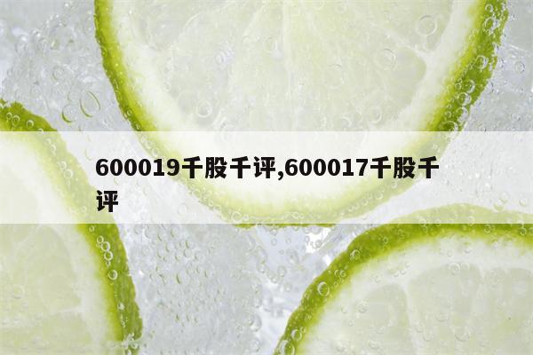 600019千股千评,600017千股千评