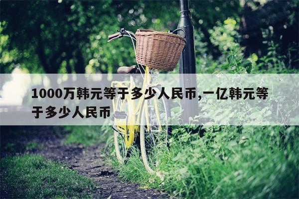 1000万韩元等于多少人民币,一亿韩元等于多少人民币