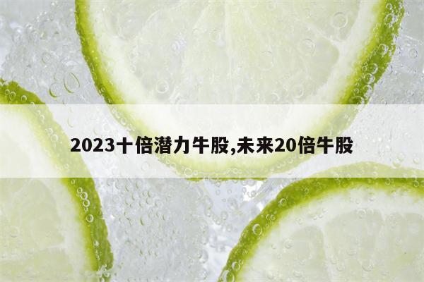 2023十倍潜力牛股,未来20倍牛股