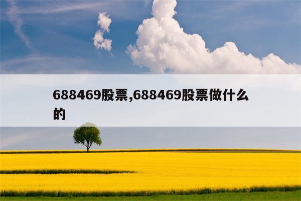 688469股票,688469股票做什么的