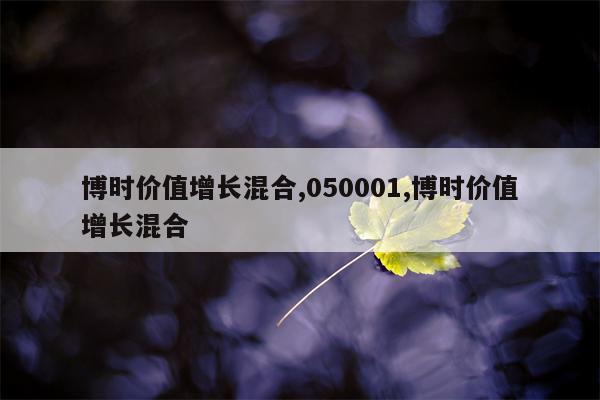 博时价值增长混合,050001,博时价值增长混合