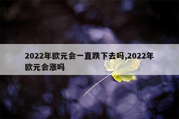 2022年欧元会一直跌下去吗,2022年欧元会涨吗