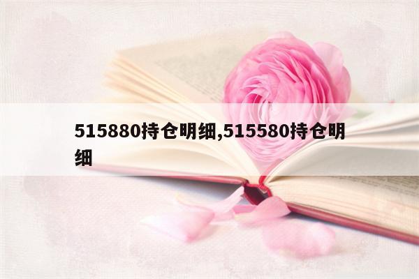 515880持仓明细,515580持仓明细