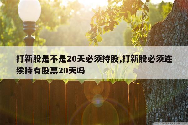 打新股是不是20天必须持股,打新股必须连续持有股票20天吗