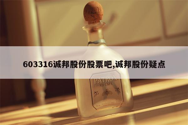 603316诚邦股份股票吧,诚邦股份疑点