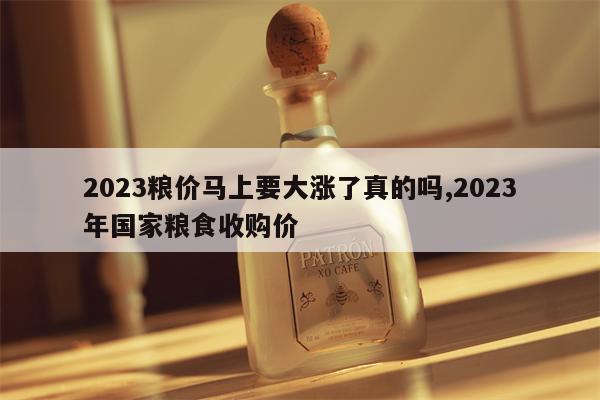 2023粮价马上要大涨了真的吗,2023年国家粮食收购价