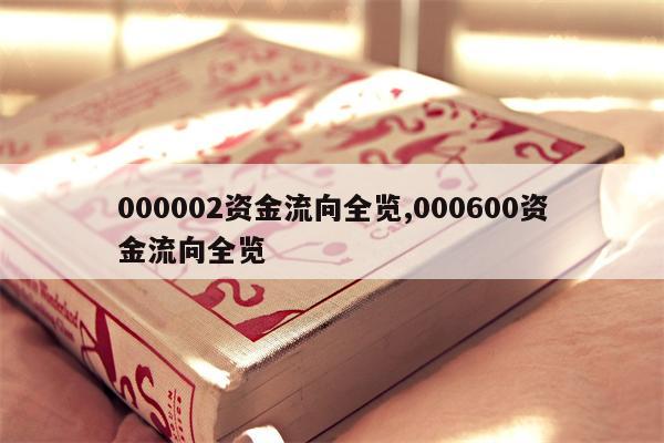 000002资金流向全览,000600资金流向全览