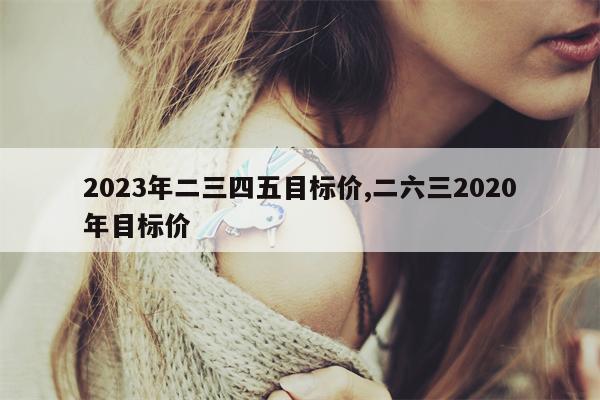 2023年二三四五目标价,二六三2020年目标价