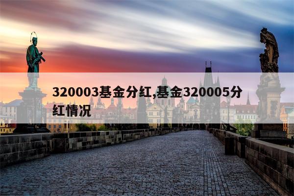 320003基金分红,基金320005分红情况