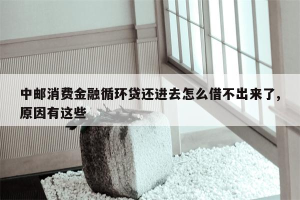 中邮消费金融循环贷还进去怎么借不出来了,原因有这些