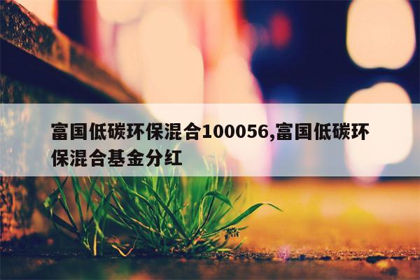 富国低碳环保混合100056,富国低碳环保混合基金分红