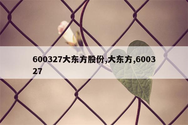 600327大东方股份,大东方,600327