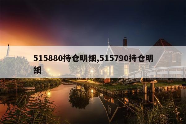 515880持仓明细,515790持仓明细