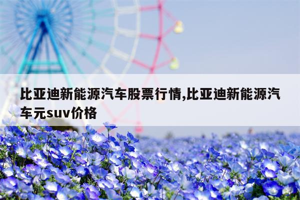 比亚迪新能源汽车股票行情,比亚迪新能源汽车元suv价格