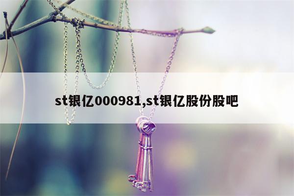 st银亿000981,st银亿股份股吧