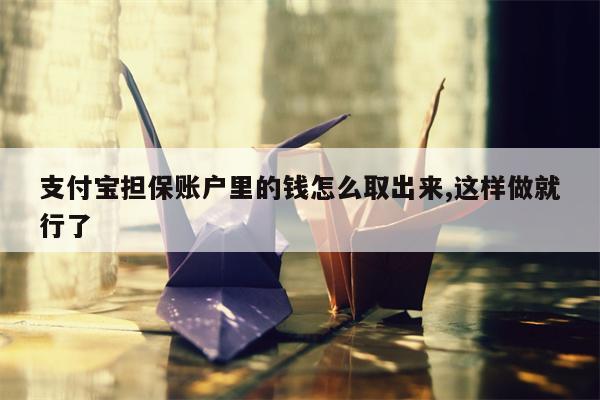 支付宝担保账户里的钱怎么取出来,这样做就行了