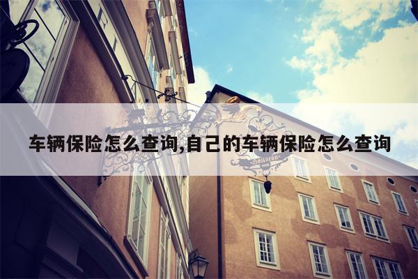 车辆保险怎么查询,自己的车辆保险怎么查询