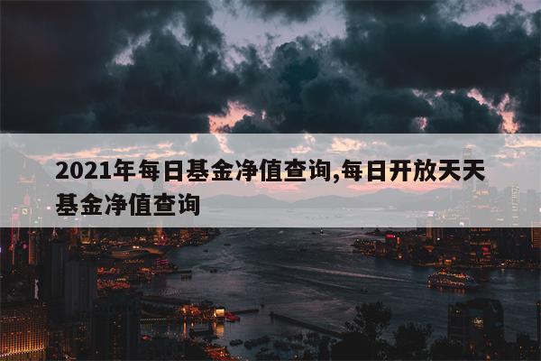 2021年每日基金净值查询,每日开放天天基金净值查询