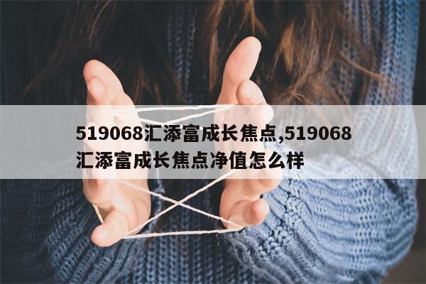 519068汇添富成长焦点,519068汇添富成长焦点净值怎么样