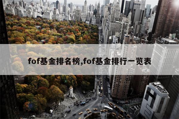 fof基金排名榜,fof基金排行一览表