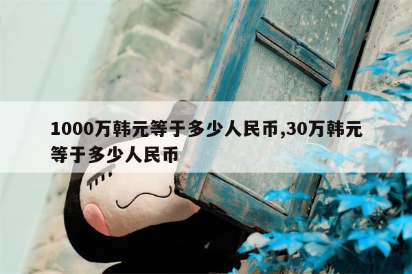 1000万韩元等于多少人民币,30万韩元等于多少人民币