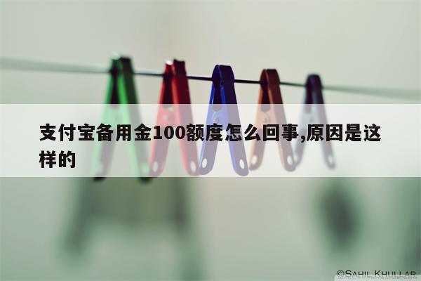 支付宝备用金100额度怎么回事,原因是这样的