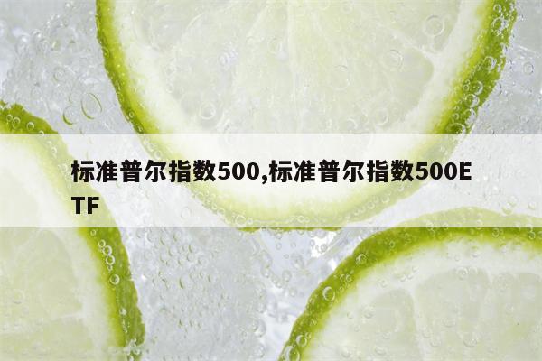 标准普尔指数500,标准普尔指数500ETF