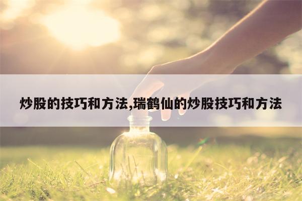 炒股的技巧和方法,瑞鹤仙的炒股技巧和方法