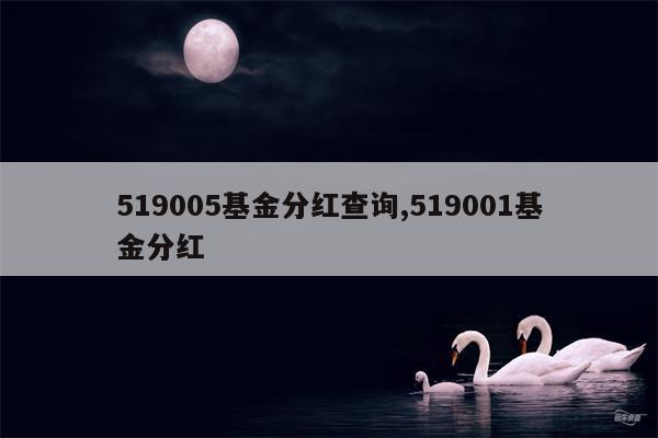 519005基金分红查询,519001基金分红