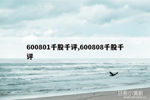 600801千股千评,600808千股千评