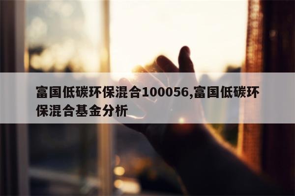 富国低碳环保混合100056,富国低碳环保混合基金分析