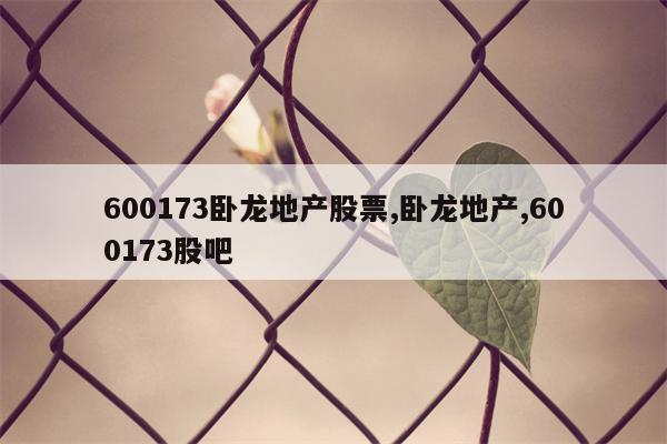 600173卧龙地产股票,卧龙地产,600173股吧