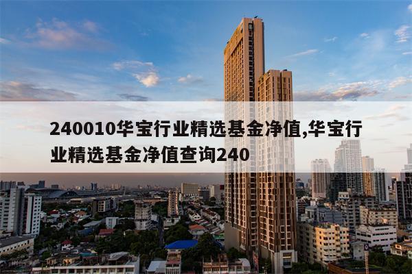 240010华宝行业精选基金净值,华宝行业精选基金净值查询240