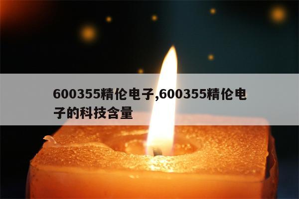 600355精伦电子,600355精伦电子的科技含量