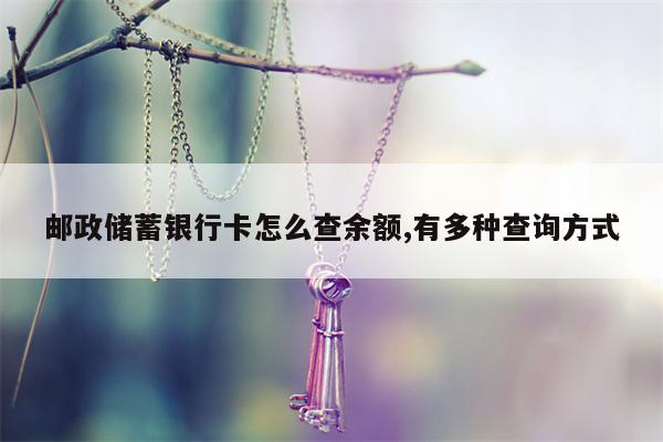 邮政储蓄银行卡怎么查余额,有多种查询方式